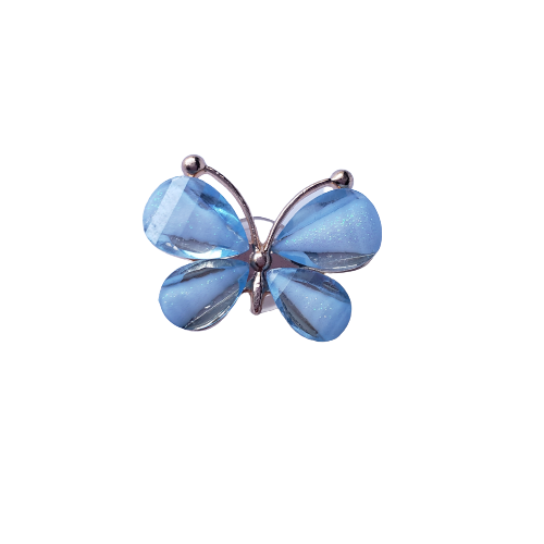 Blue Glitter Butterfly Charm
