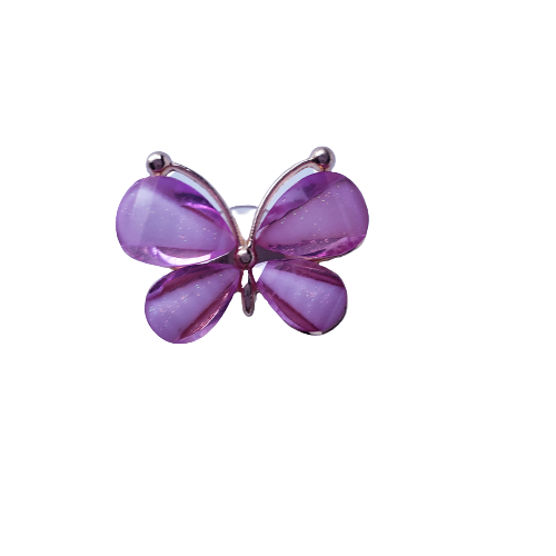 Purple Glitter Butterfly Charm