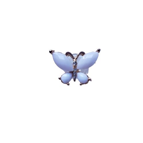White Jewel Butterfly Charm
