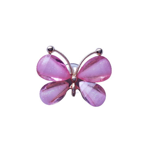 Pink Glitter Butterfly Charm