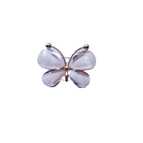 White Glitter Butterfly Charm