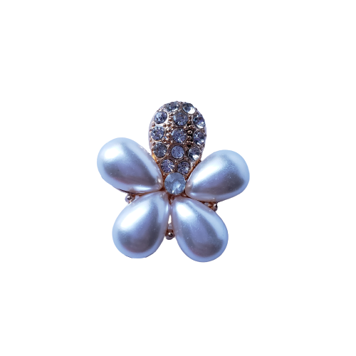 Pearl Flower w/ Gold Petal Charm