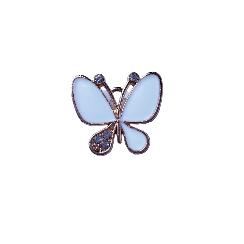White Butterfly w/ Diamond Wing Charm